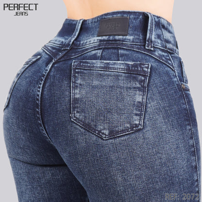 Jeans Skinny Flare Tiro Alto 2072