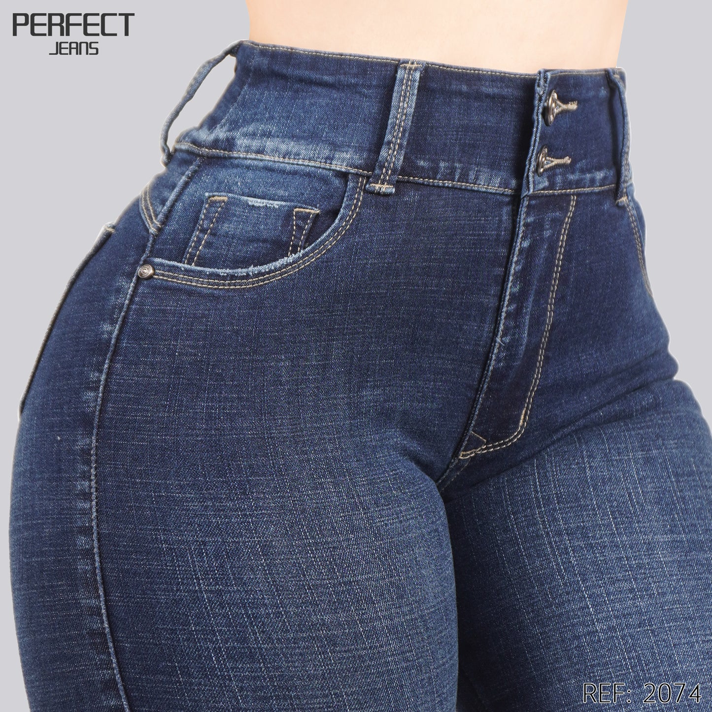Jeans Skinny Flare Tiro Alto 2074