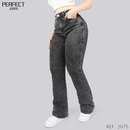 Jeans Skinny Flare Tiro Alto 2075