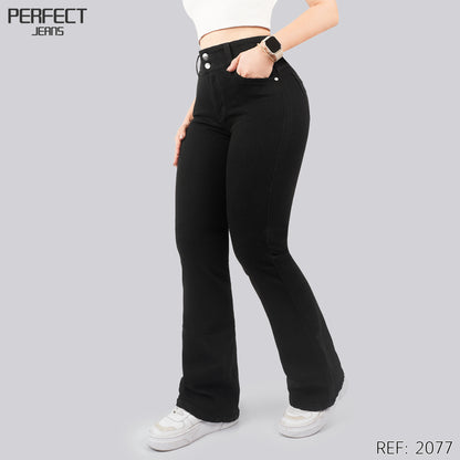Jeans Skinny Flare Tiro Alto 2077