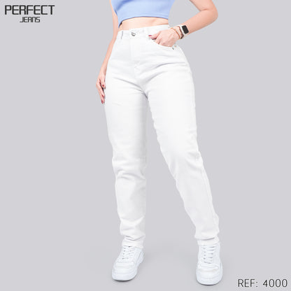 Jeans Mom Fit Tiro Alto 4000