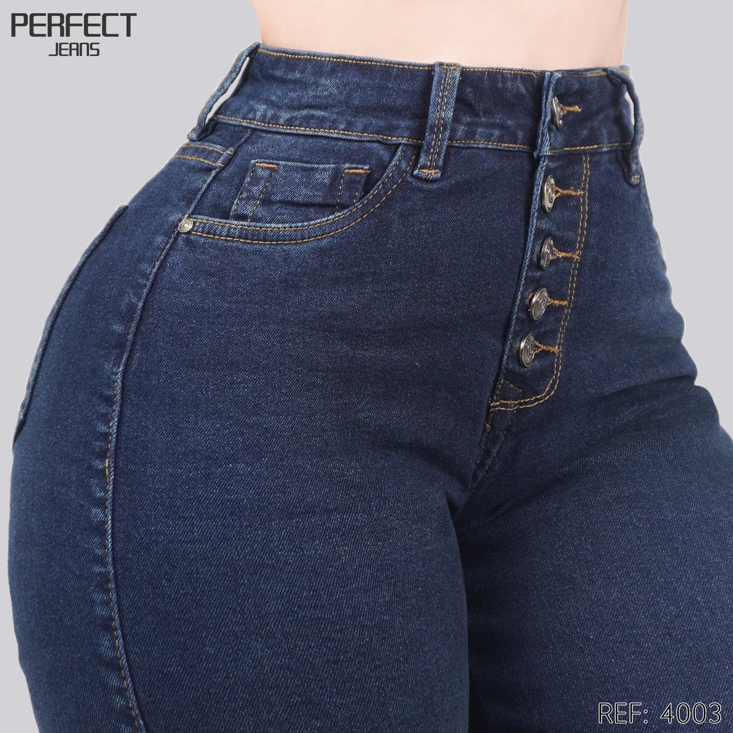 Jeans Mom Fit Tiro Alto 4003