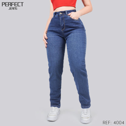 Jeans Mom Fit Tiro Alto 4004
