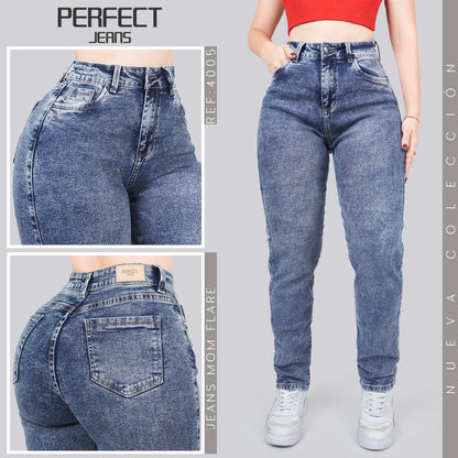Jeans Mom Fit Tiro Alto 4005