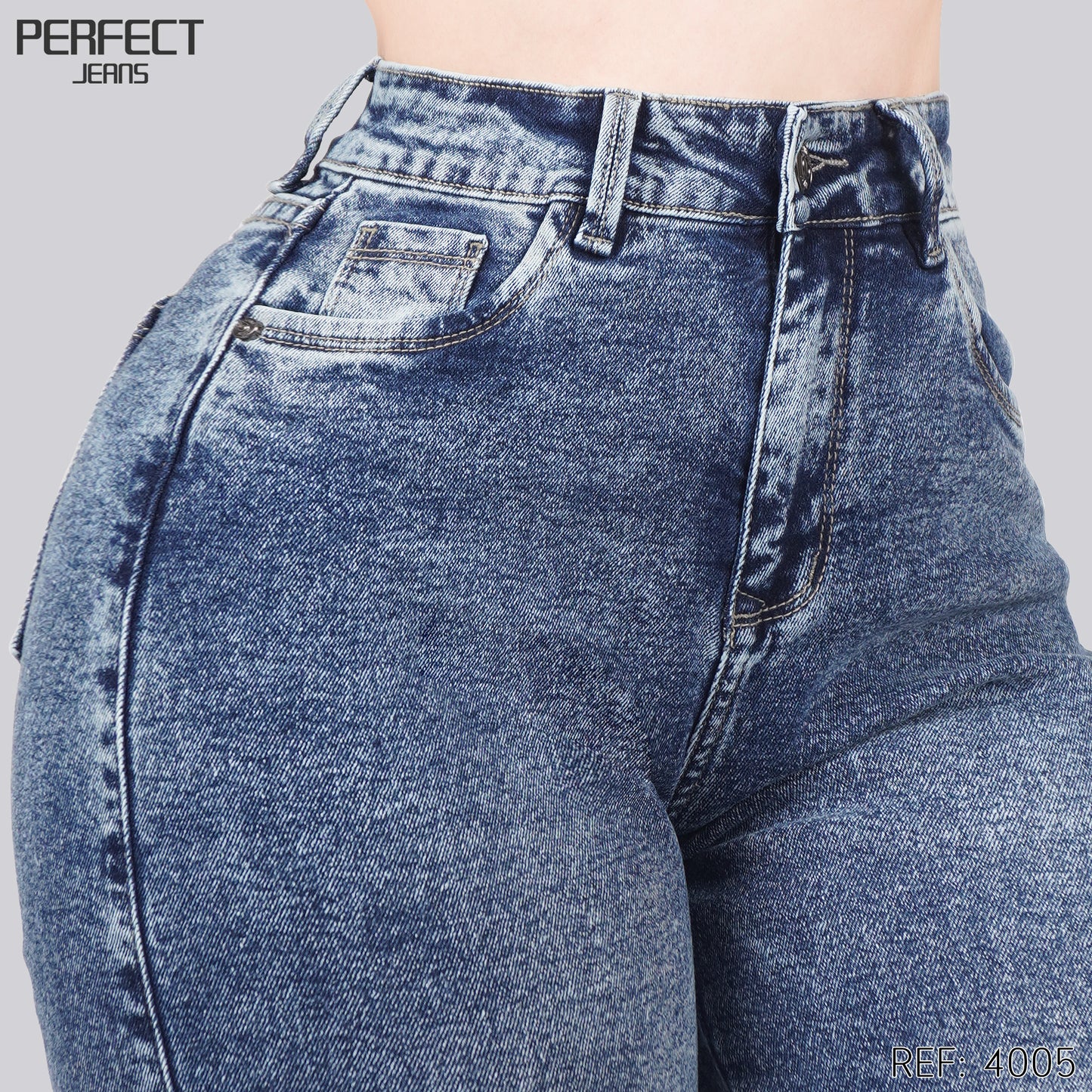 Jeans Mom Fit Tiro Alto 4005