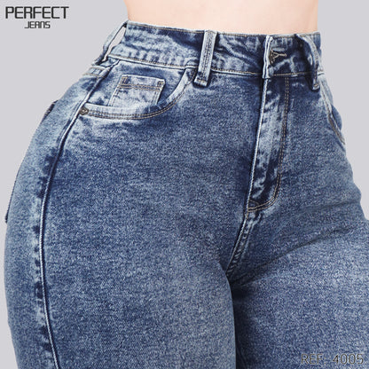Jeans Mom Fit Tiro Alto 4005
