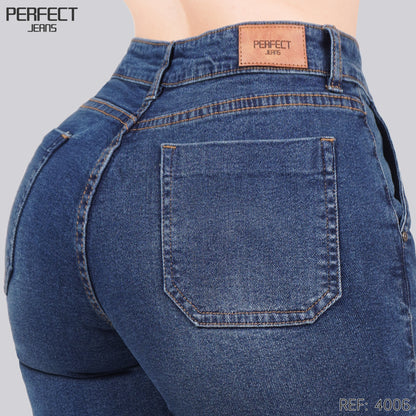 Jeans Mom Fit Tiro Alto 4006