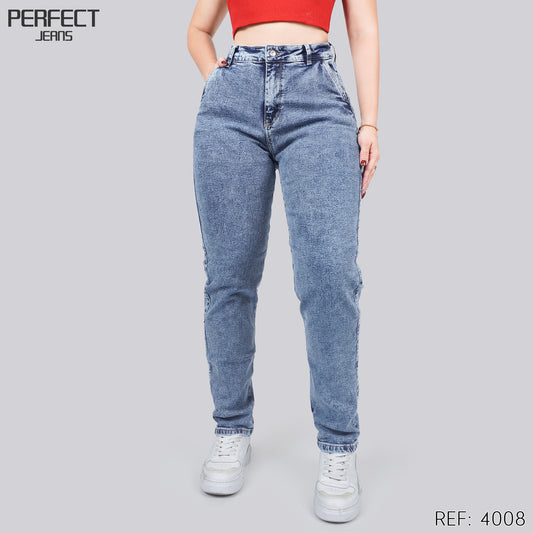 Jeans Mom Fit Tiro Alto 4008
