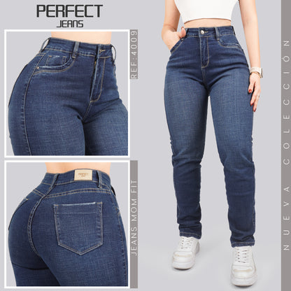Jeans Mom Fit Tiro Alto 4009