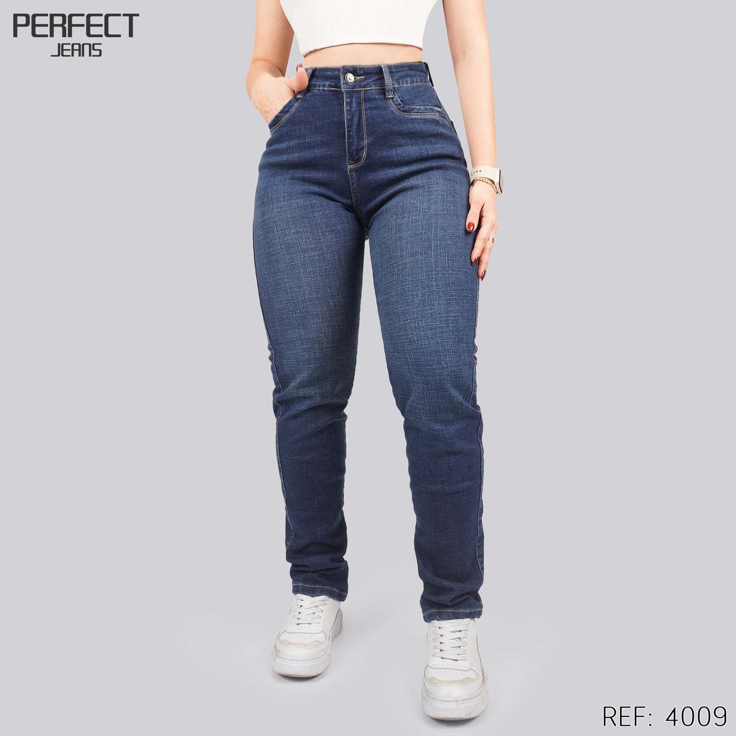 Jeans Mom Fit Tiro Alto 4009