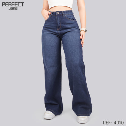 Jeans Wide Leg Rígido Tiro Alto 4010