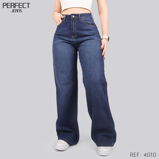 Jeans Wide Leg Rígido Tiro Alto 4010