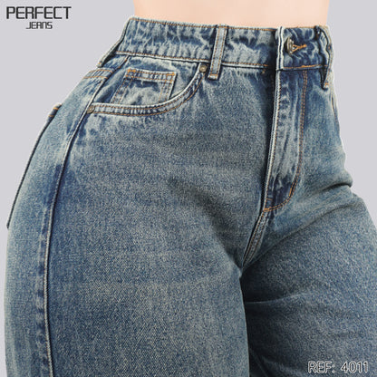 Jeans Wide Leg Rígido Tiro Alto 4011