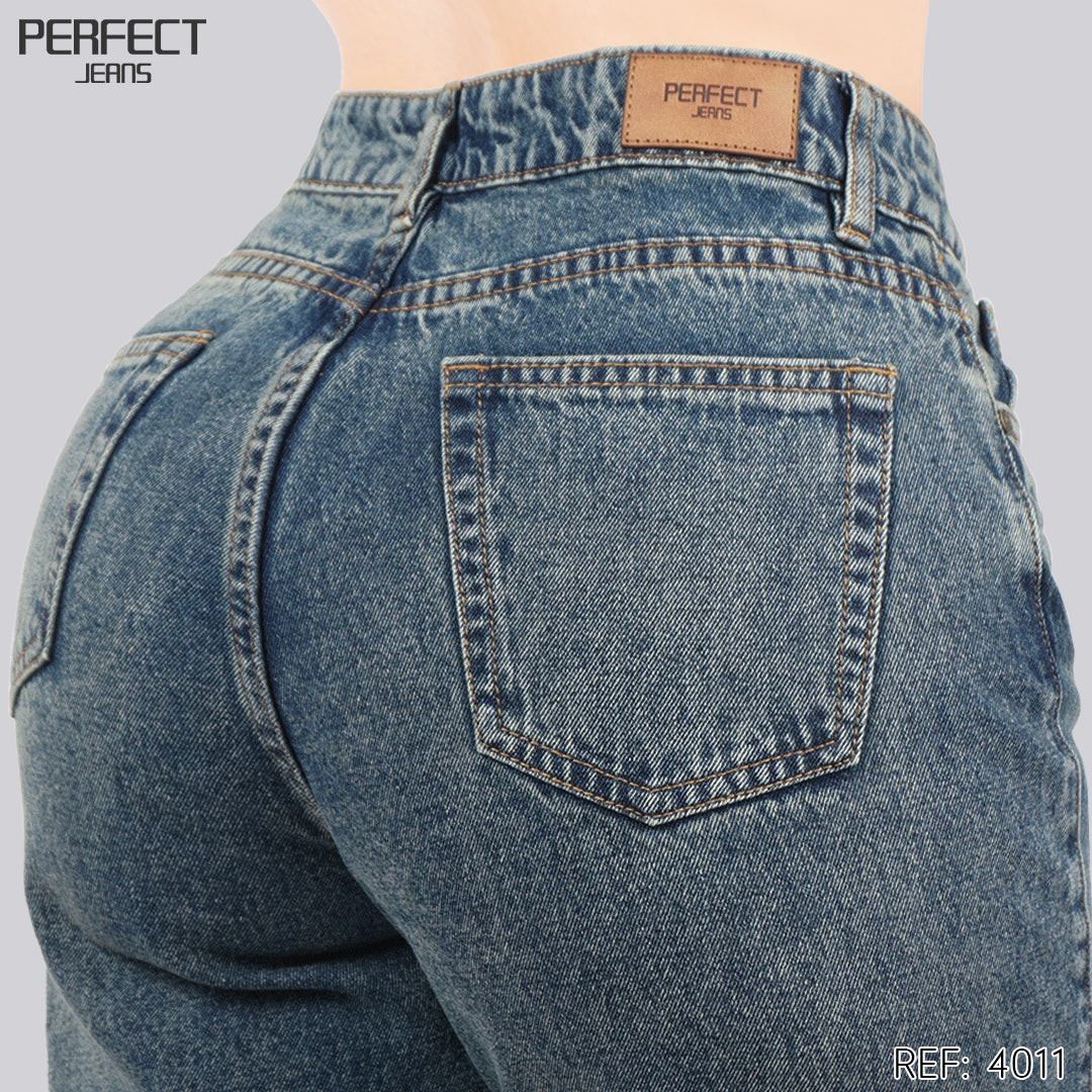 Jeans Wide Leg Rígido Tiro Alto 4011