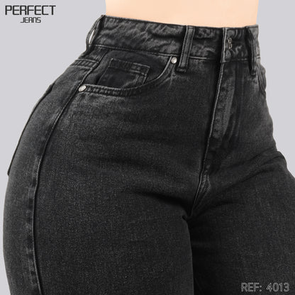 Jeans Wide Leg Rígido Tiro Alto 4013