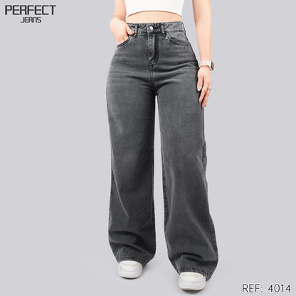 Jeans Wide Leg Rígido Tiro Alto 4014