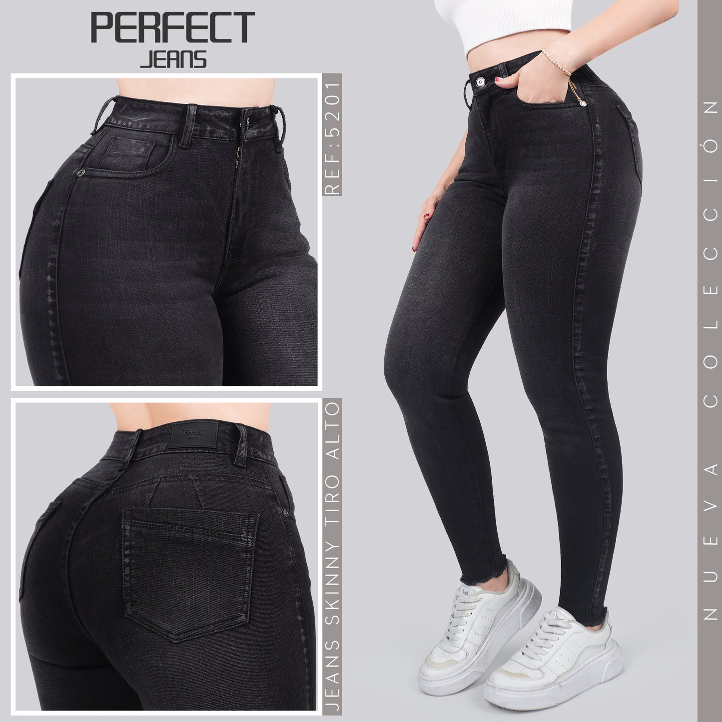 Jeans Skinny Tiro Alto 5201