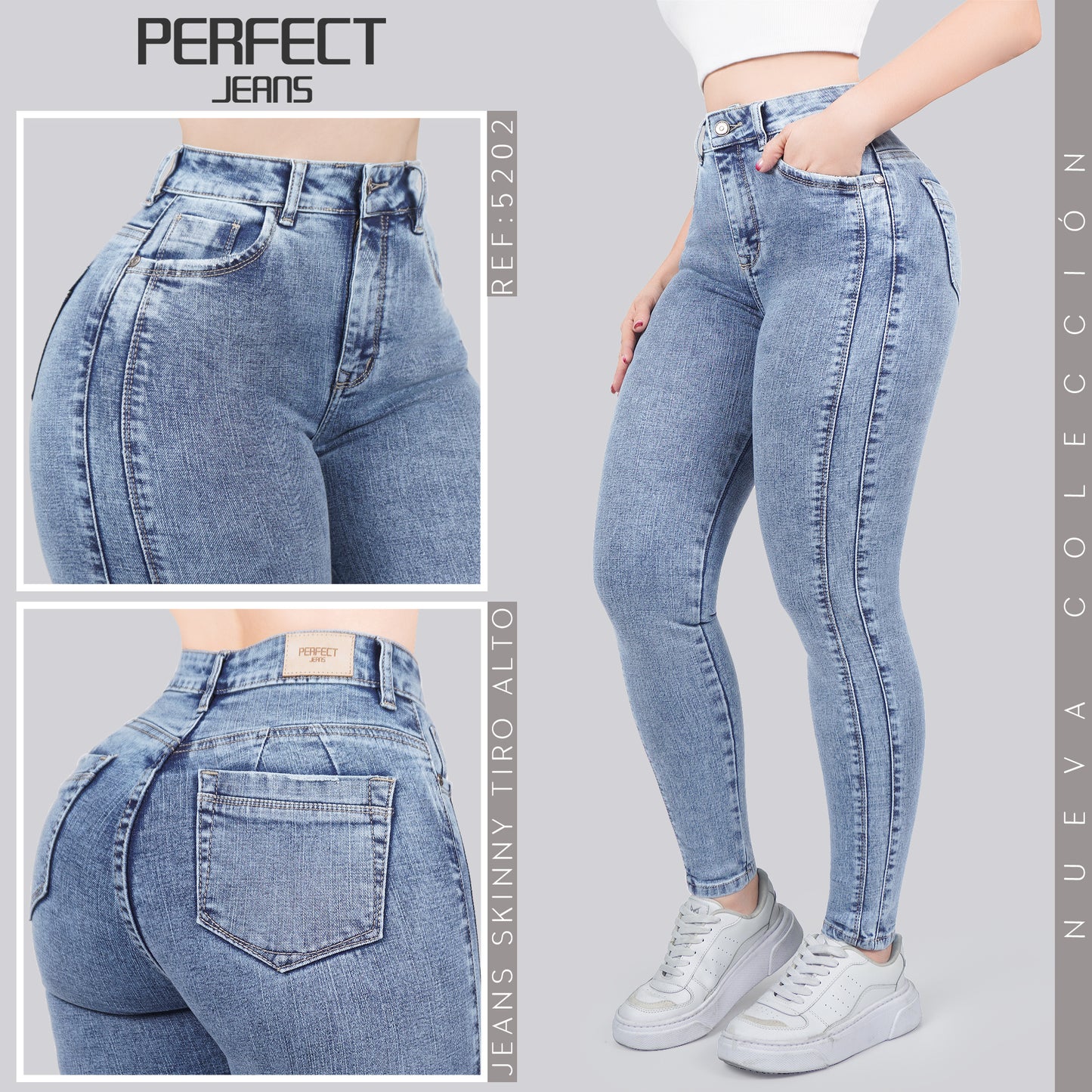 Jeans Skinny Tiro Alto 5202