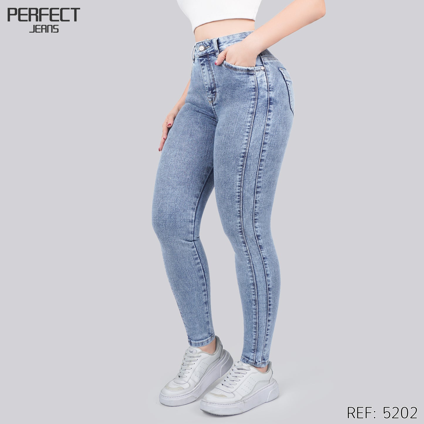 Jeans Skinny Tiro Alto 5202