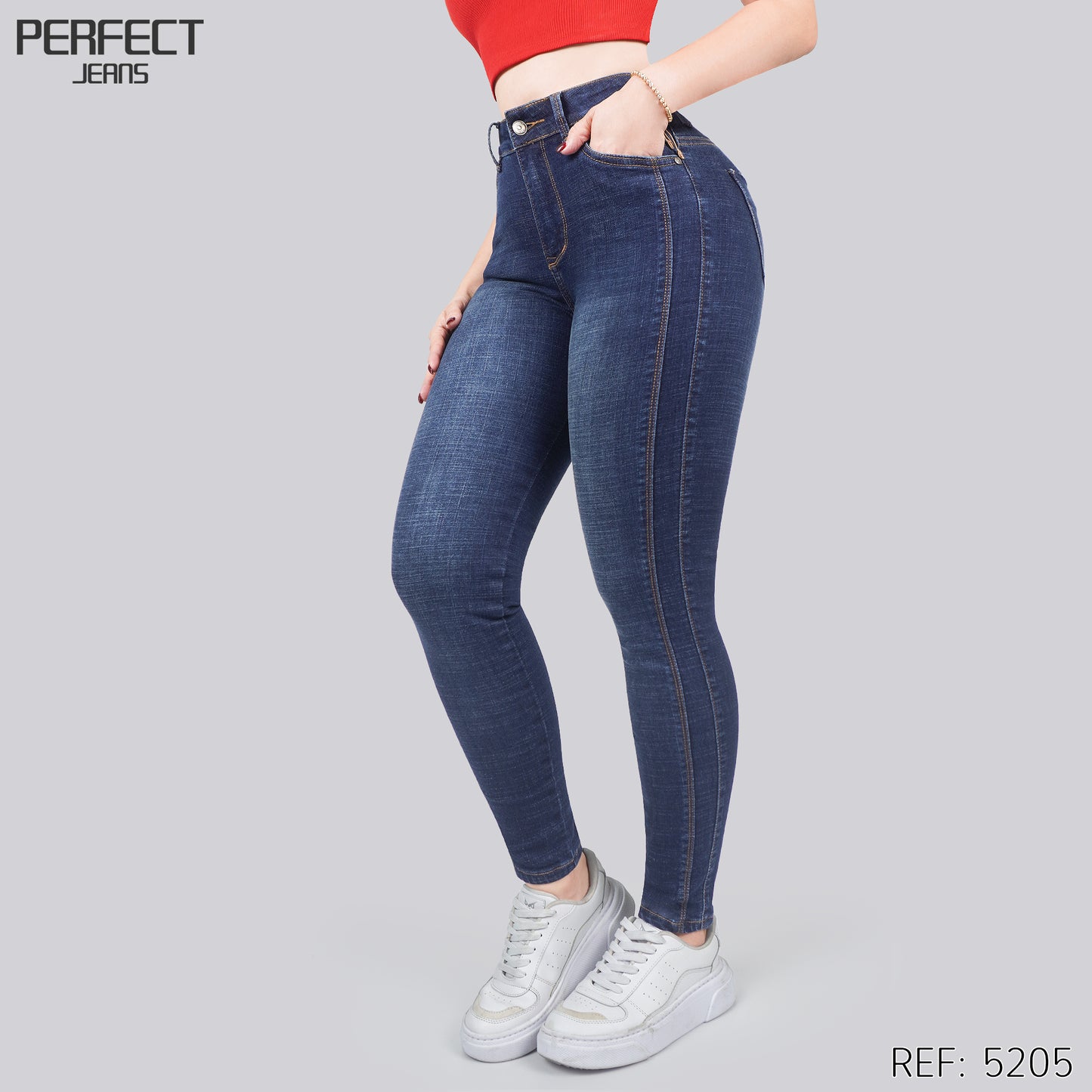 Jeans Skinny Tiro Alto 5205