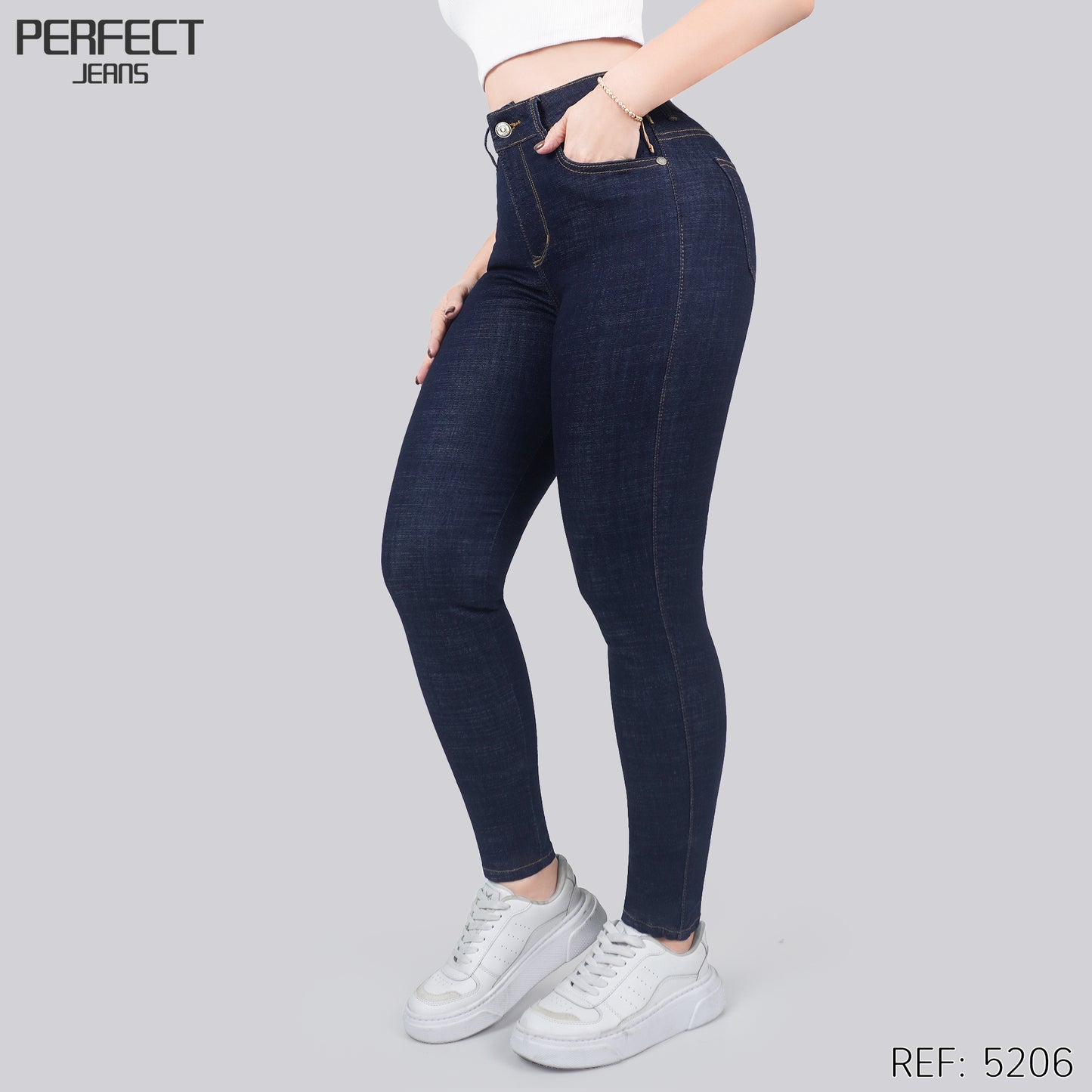 Jeans Skinny Tiro Alto 5206