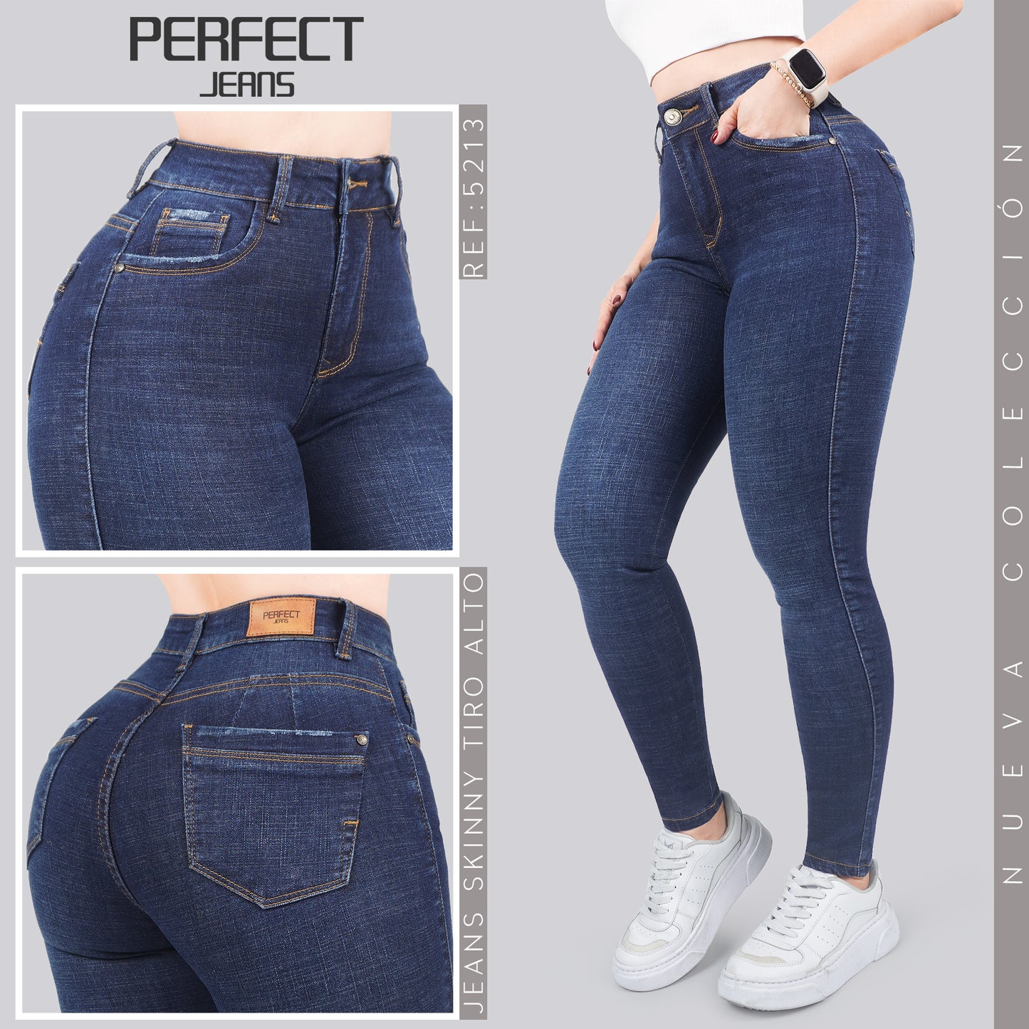 Jeans Skinny Tiro Alto 5213