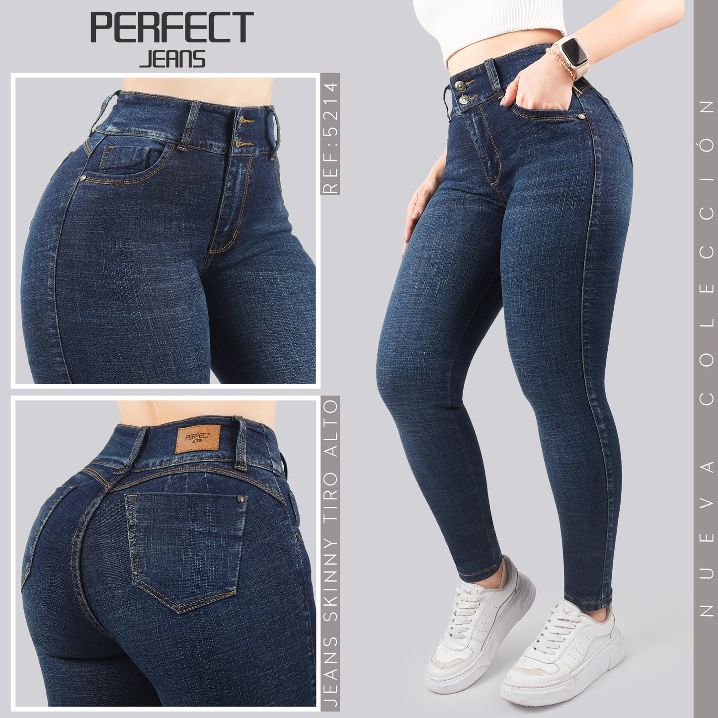 Jeans Skinny Tiro Alto 5214